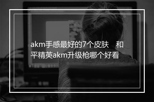 akm手感最好的7个皮肤 和平精英akm升级枪哪个好看
