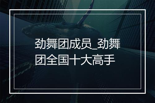 劲舞团成员_劲舞团全国十大高手