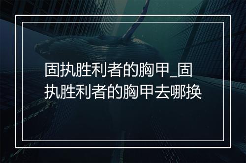 固执胜利者的胸甲_固执胜利者的胸甲去哪换