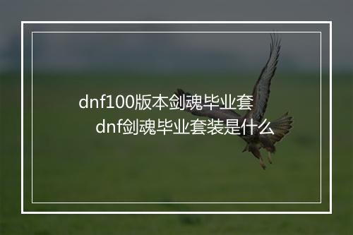 dnf100版本剑魂毕业套　dnf剑魂毕业套装是什么